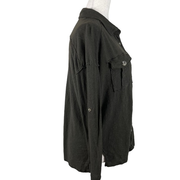 We the Free Olive Button Down Long Sleeve Top - Picture 2 of 7